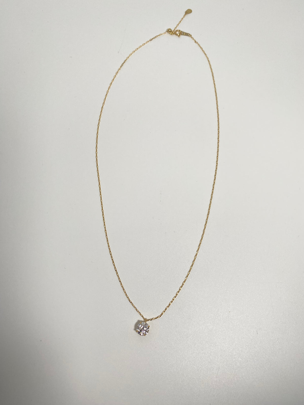 【即納可能商品】 K18 イエローゴールド 1ctサイズ モアサナイト一粒ネックレス