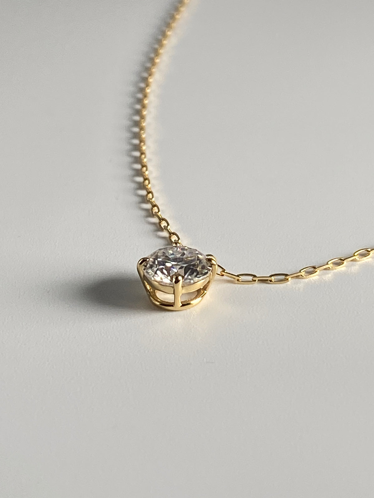 【即納可能商品】 K18 イエローゴールド 1ctサイズ モアサナイト一粒ネックレス