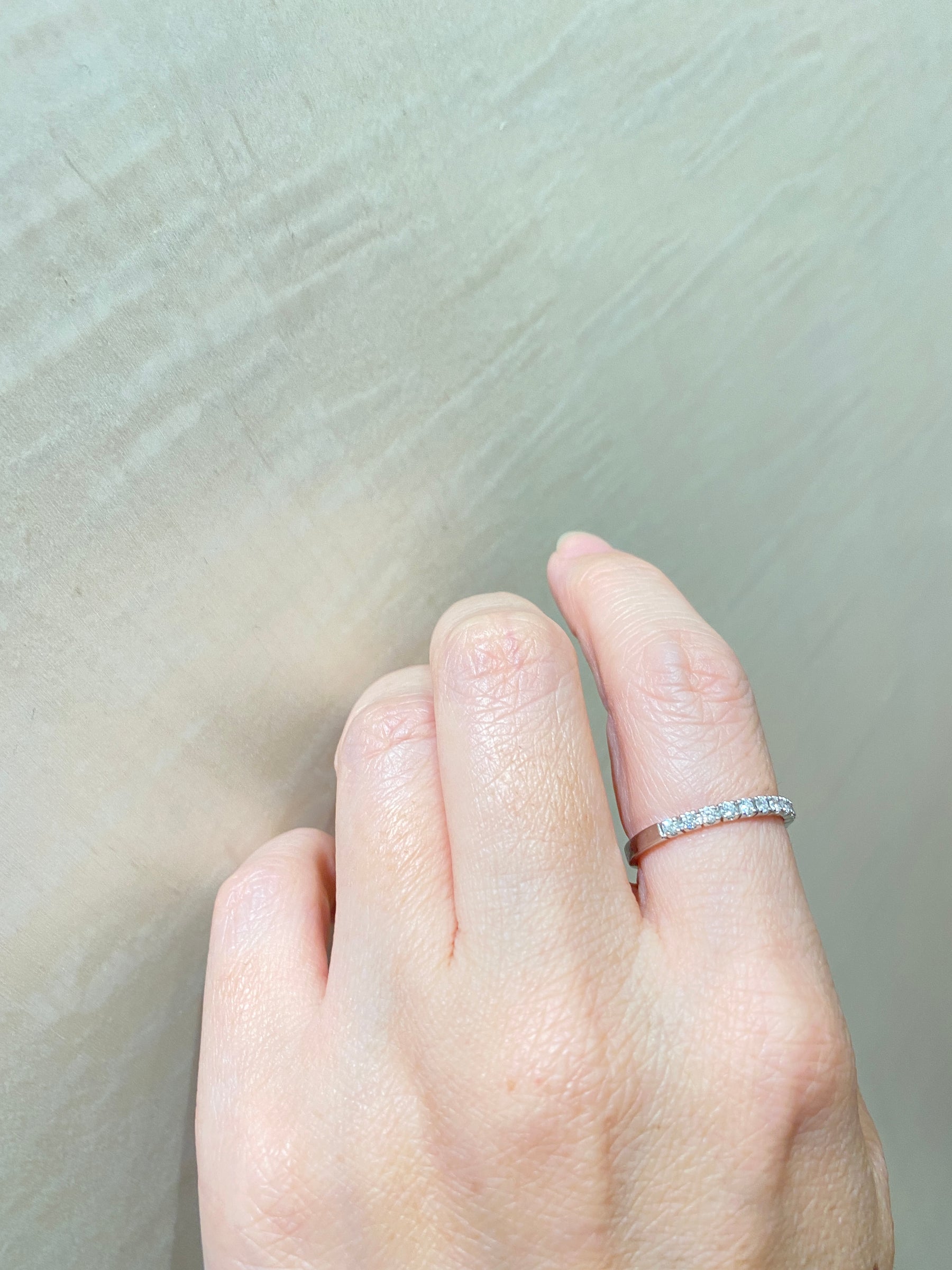 【即納可能商品】K10 ホワイトゴールド 0.2ct ラボグロウンダイヤモンド ハーフエタニティリング