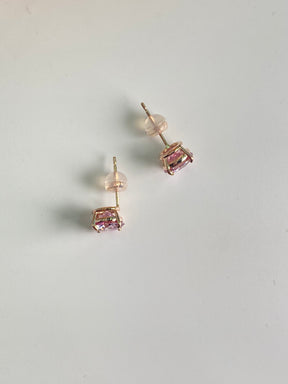 【オーダーご相談】K10　ピンクゴールド 5ｍｍ【ピンクモアサナイト】一粒ピアス